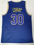 NBA 30 Curry Checkerboard Maillot bleu